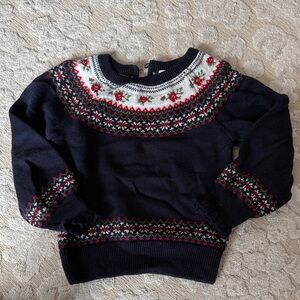 Janie and Jack Navy Fair Isle Sweater